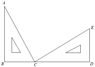 如图,在平面内放置两个相同的三角板,其中∠a=30°,且b,c,d三点共线